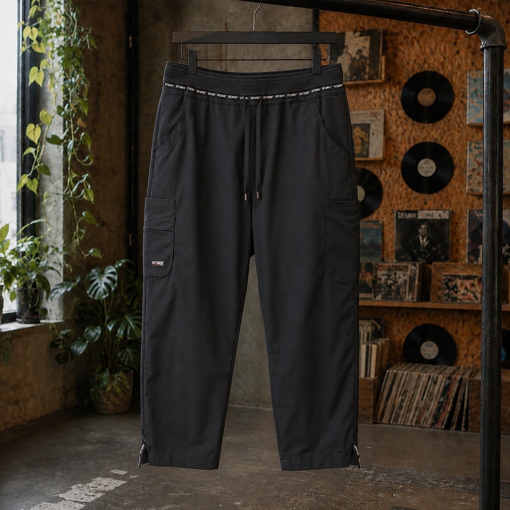 Greys Anatomy Spandex Stretch Scrub Pants Black Cargo Jogger Womens Large L